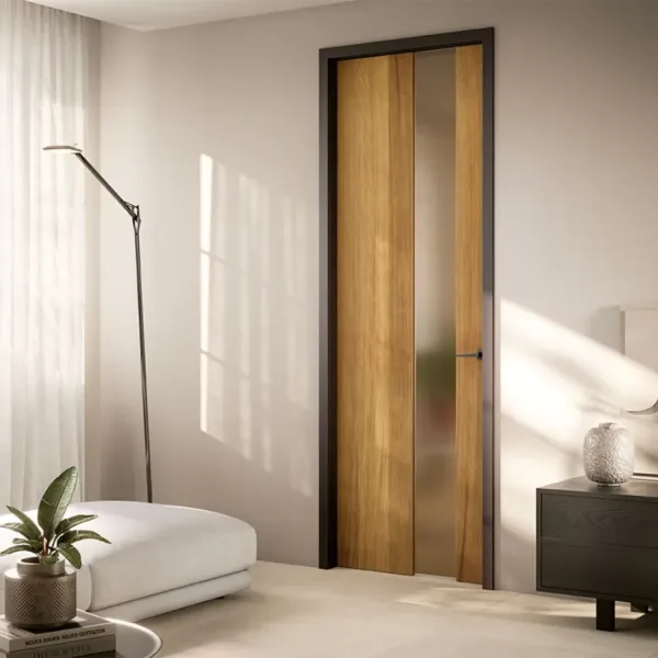 Porta in legno con inserto in vetro CLV Rovere Olio Naturale